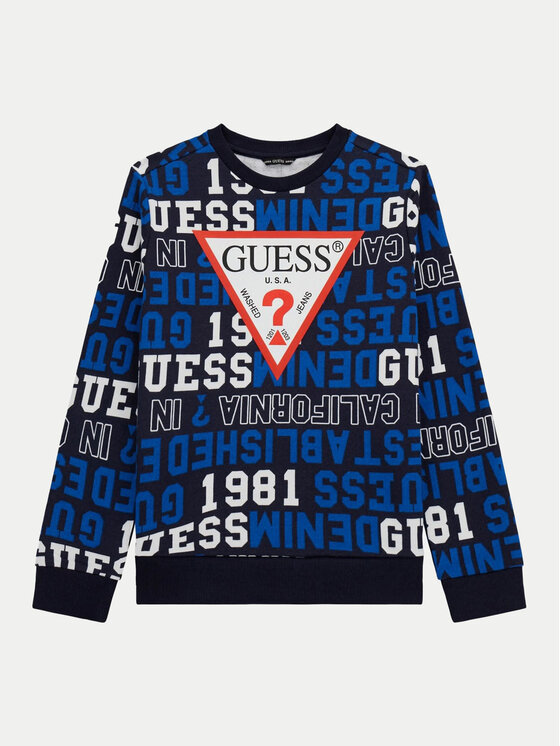 Guess Guess Majica dugih rukava L4YQ02 KA6R3 Tamnoplava Regular Fit