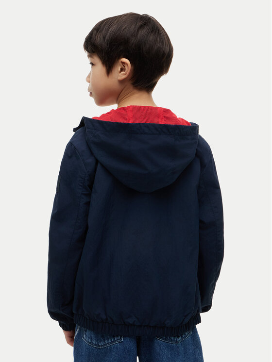 Tommy Hilfiger Tommy Hilfiger Prehodna jakna Windbreaker Graphic KB0KB10587 Mornarsko modra Regular Fit