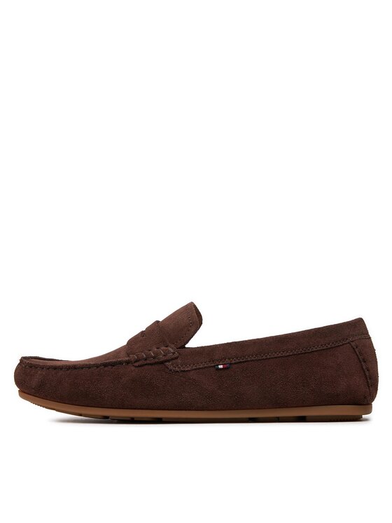 Tommy Hilfiger Tommy Hilfiger Mokasíny Casual Hilfiger Suede Driver FM0FM04998 Hnědá