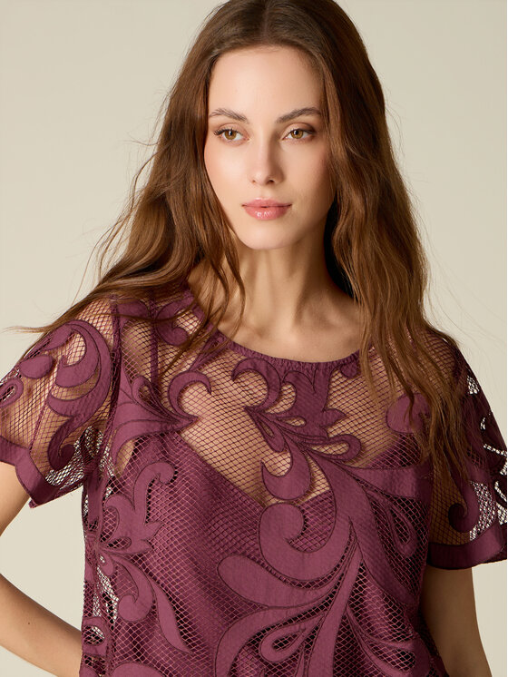 Oltre Oltre Blusa 2046J000811N022 Viola Boxy Fit