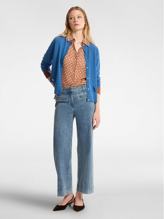 Elena Mirò Elena Mirò Cardigan M442Z000570N024 Turchese Regular Fit