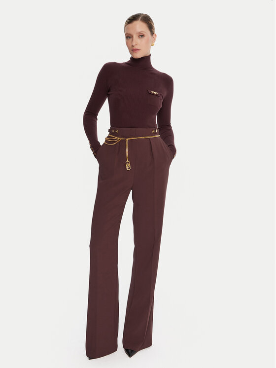 Elisabetta Franchi Elisabetta Franchi Stoffhose PA-099-56E2-V390 Dunkelrot Regular Fit