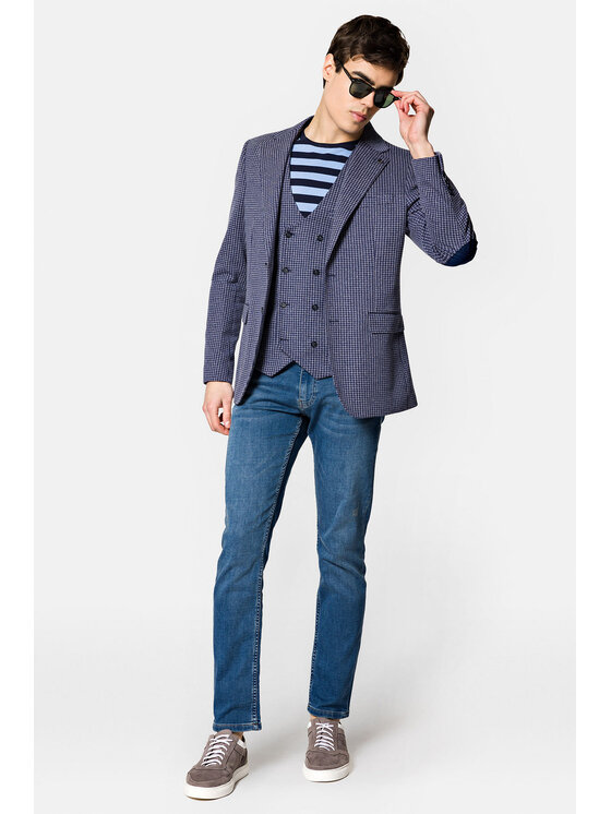 Lancerto Lancerto Marynarka Madera MA131123000015 Granatowy Slim Fit