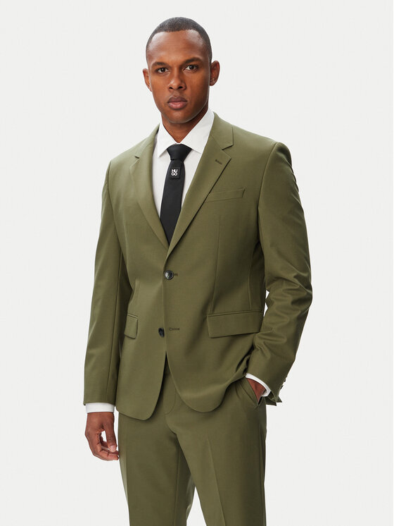 HUGO HUGO Oblek Henry-Getlin253X 50567894 Tmavo zelená Slim Fit