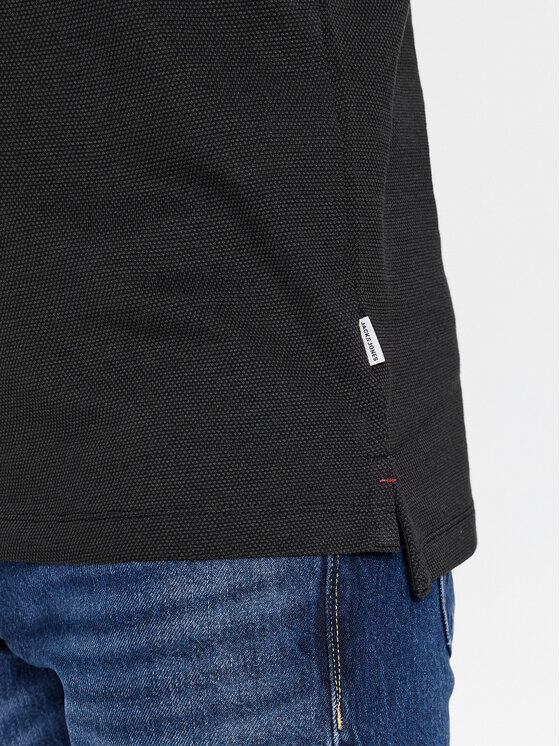 Jack&Jones Jack&Jones Тениска с яка и копчета 12174038 Черен Regular Fit