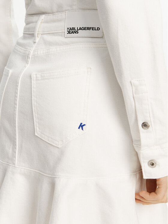 Karl Lagerfeld Jeans Karl Lagerfeld Jeans Sukienka jeansowa A2W13046 Biały Regular Fit