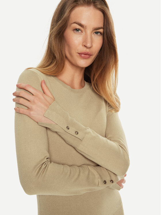 Guess Guess Sweter W2YR30 Z2V62 Beżowy Regular Fit