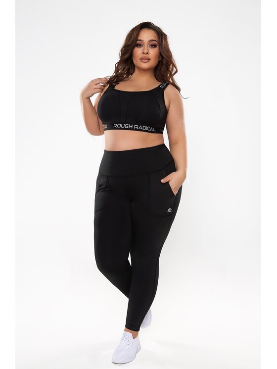 Biustonosz sportowy, rozmiar XXL, Czarny, SPORTS BRA SPORTING +