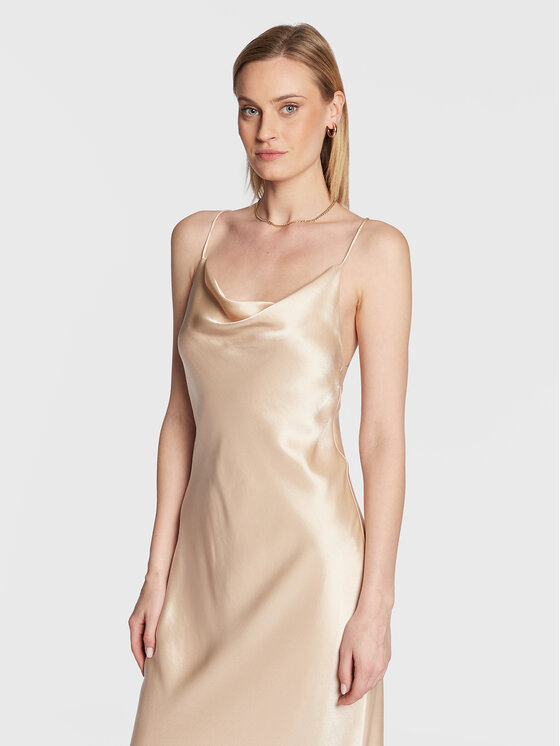 Calvin Klein Calvin Klein Коктейлна рокля K20K205537 Бежов Regular Fit