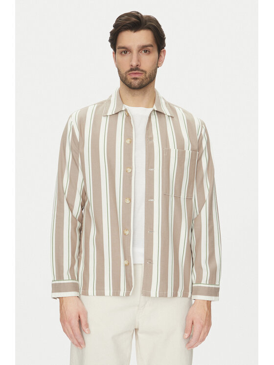 Marc O'Polo Marc O'Polo Marškiniai 522 7348 74184 Smėlio Relaxed Fit