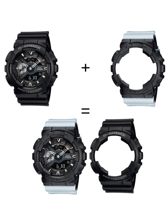 Casio Casio Zegarek SET GA-110-1BER + BEZEL 10358741 + PASEK 10527469 Biały