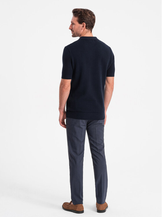 Ombre Ombre Polo OM-POSS-0117 Granatowy Regular Fit