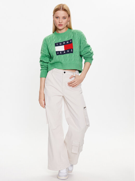 Tommy Jeans Tommy Jeans Pullover DW0DW14261 Grün Regular Fit