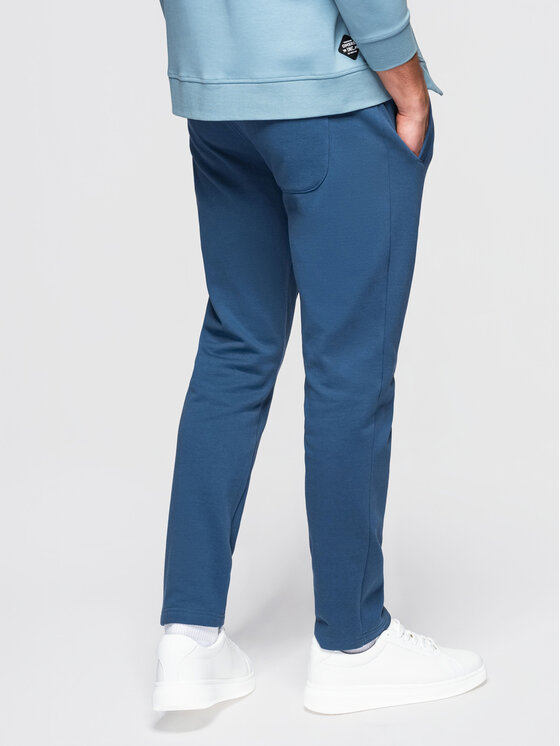 Ombre Ombre Spodnie dresowe OM-PABS-0304 Granatowy Slim Fit