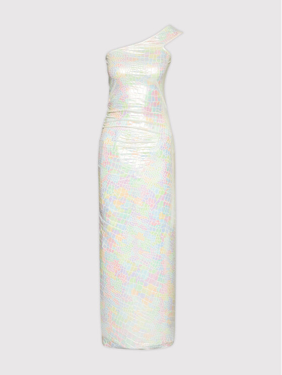 ROTATE ROTATE Cocktail obleka Linda Dress RT538 Bela Slim Fit