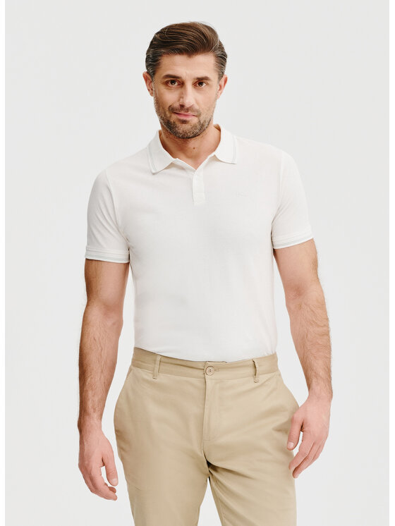Pako Lorente Pako Lorente Polo P25SF-TX-004 Biały Classic Fit