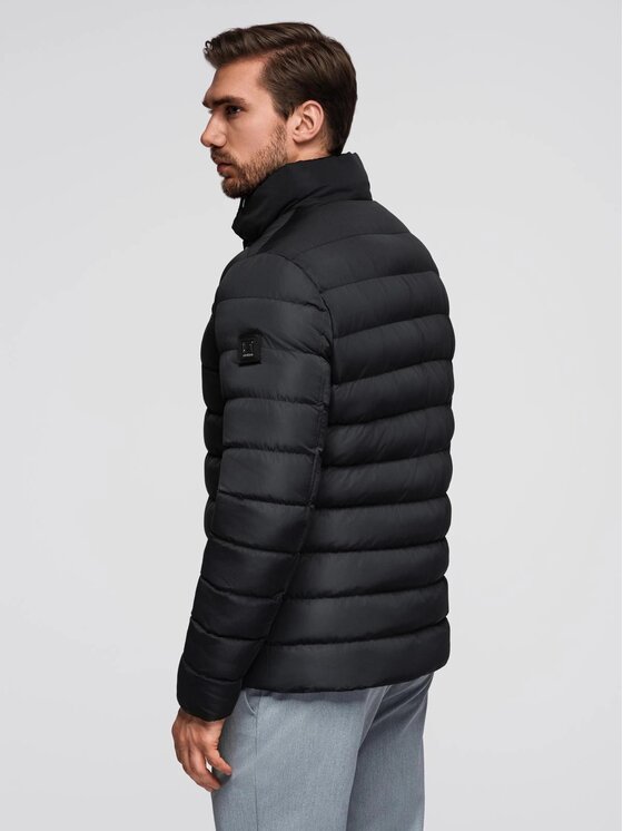 Ombre Ombre Kurtka przejściowa OM-JALP-0260 Czarny Regular Fit
