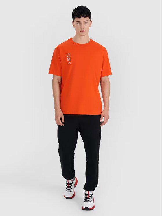 4F 4F T-Shirt 4FRSS25TTSHM2652-70S Oranžová Oversize