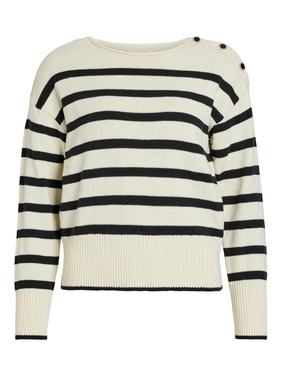 Vila Vila Megztinis 14092999 Écru Regular Fit