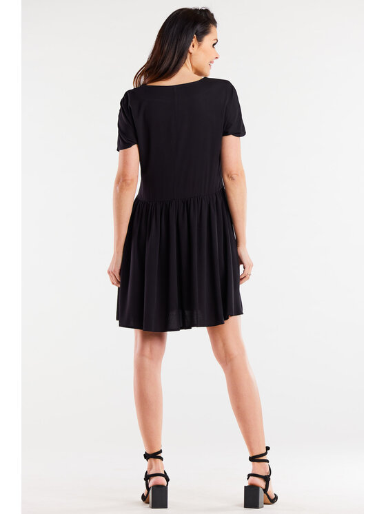 Awama Awama Sukienka letnia A517 Czarny Basic Fit
