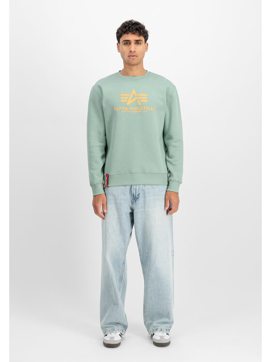 Alpha Industries Alpha Industries Bluza Basic Big Logo Sweatshirt Zielony Regular Fit
