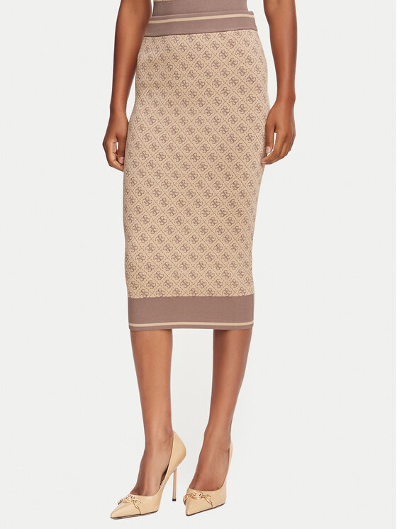 Guess Ravno krilo W6YD19 Z0961 Bež Slim Fit