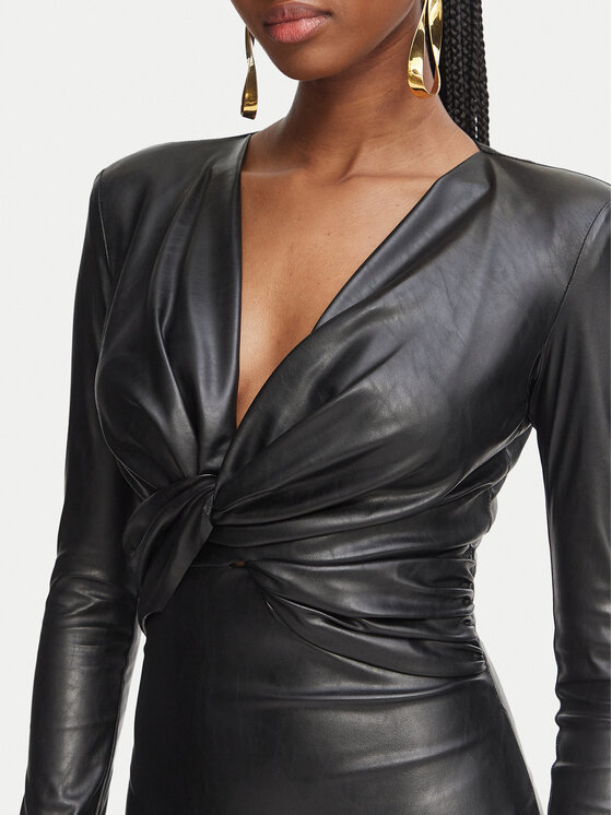 Elisabetta Franchi Elisabetta Franchi Šaty z imitace kůže AB-989-66E2-V400 Černá Slim Fit
