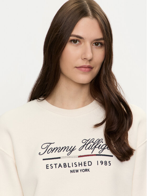 Tommy Hilfiger Tommy Hilfiger Felpa Modern WW0WW43574 Bianco Regular Fit