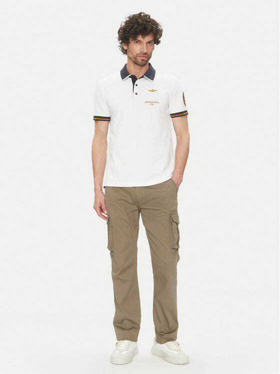 Aeronautica Militare Aeronautica Militare Polo marškinėliai 251PO1859P191 Balta Regular Fit