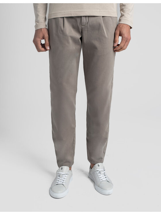 Borgio Borgio Spodnie materiałowe montieri_gi Szary Comfort Fit