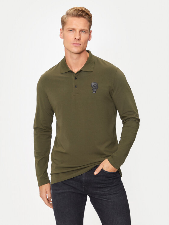 KARL LAGERFELD Polo 745025 544221 Verde Regular Fit, taglia : M
