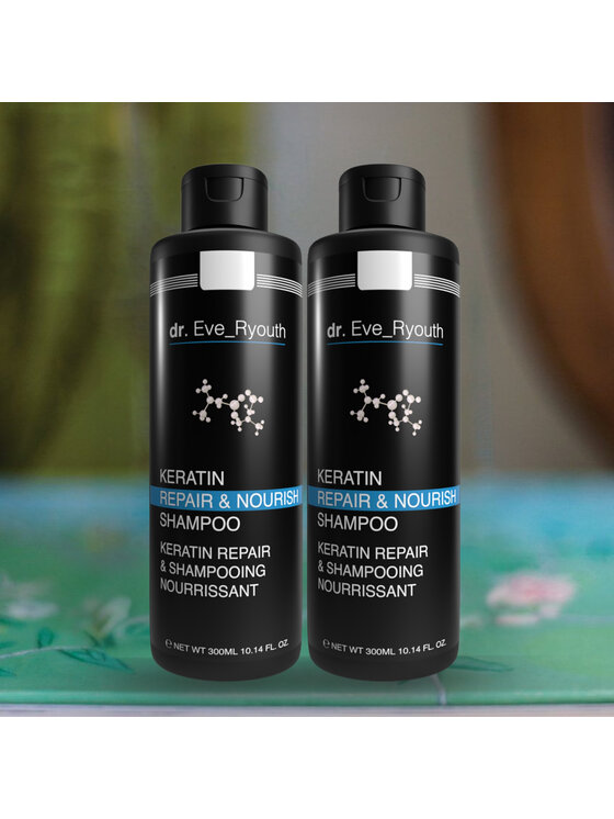 dr. Eve Ryouth dr. Eve Ryouth Szampon Keratin Repair & Nourish 300 ml x 2 Zestaw do pielęgnacji włosów