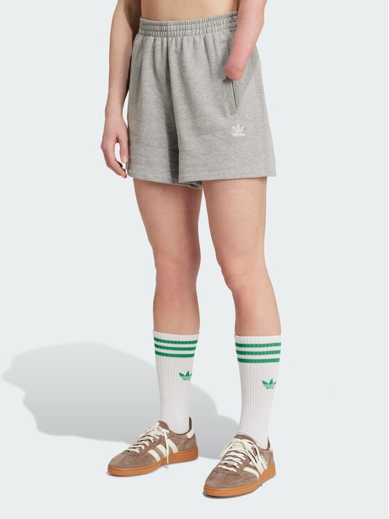adidas adidas Szorty materiałowe French Terry Szary jasny Loose Fit