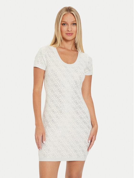 Guess Guess Kootud kleit Paige W4YK28 Z3FN0 Ekrüüvärv Slim Fit