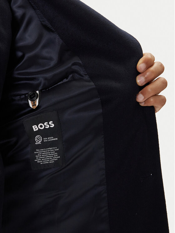 BOSS BOSS Płaszcz wełniany H-Jared 50551085 Granatowy Regular Fit