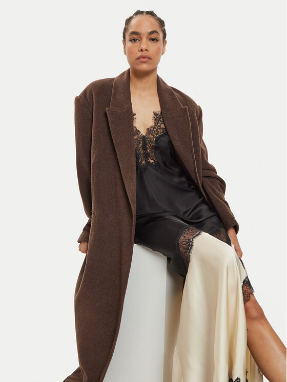 Herskind Herskind Gyapjú kabát Drew 5381816 Barna Regular Fit