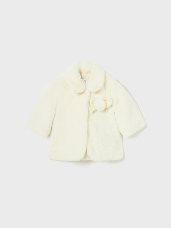 Mayoral Mayoral Pelzmantel 2.405 Écru Regular Fit