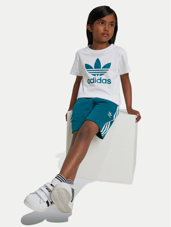 adidas adidas Komplet t-shirt i spodenki adicolor JE1610 Turkusowy Regular Fit