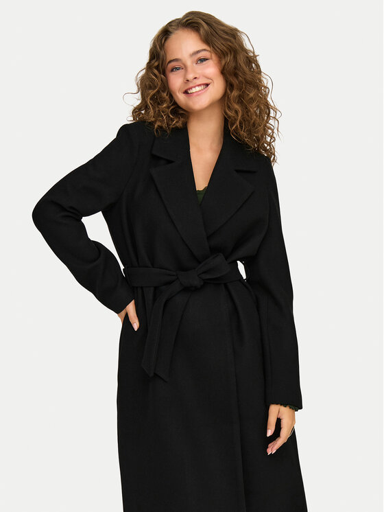 ONLY ONLY Демісезонний плащ Alvilda 15314362 Чорний Regular Fit