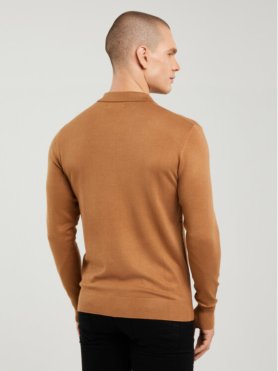 BIG STAR BIG STAR Sweter BRADSON Brązowy Basic Fit