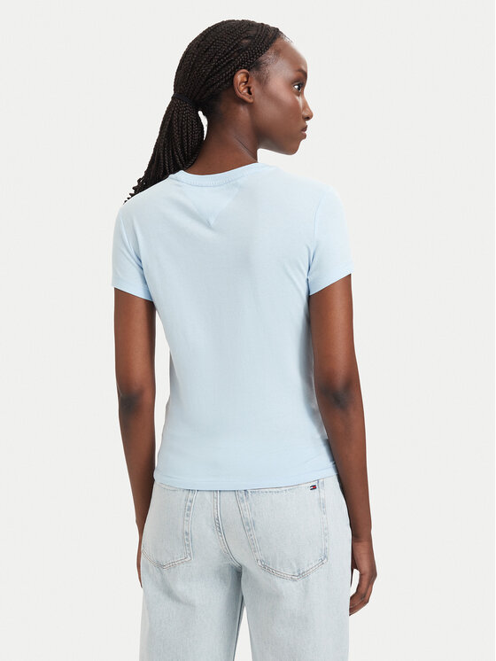 Tommy Jeans Tommy Jeans T-Shirt Ess Logo DW0DW23479 Hellblau Slim Fit
