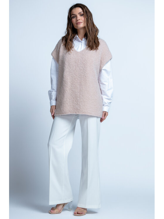 Fobya Fobya Kamizelka F1850 Beżowy Regular Fit
