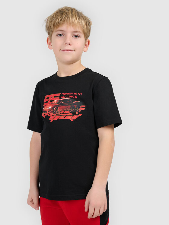 4F 4F T-Shirt ESPORTS RACING Czarny Regular Fit