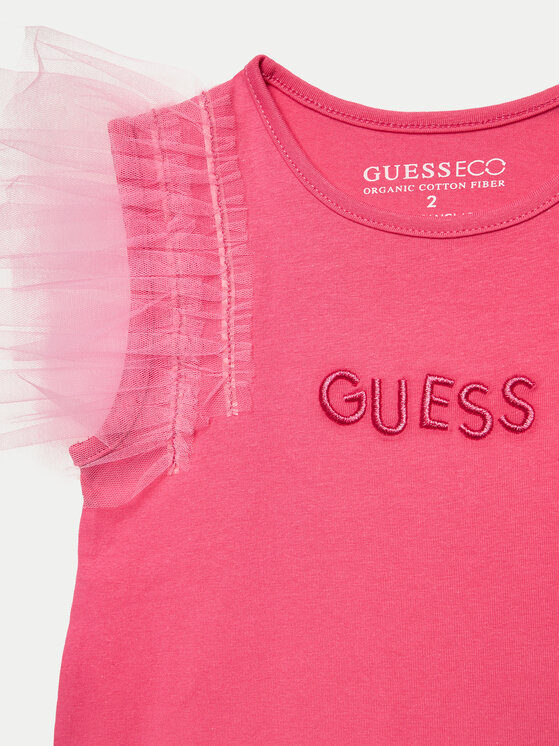 Guess Guess Μπλουζάκι K4GI22 K6YW1 Ροζ Regular Fit