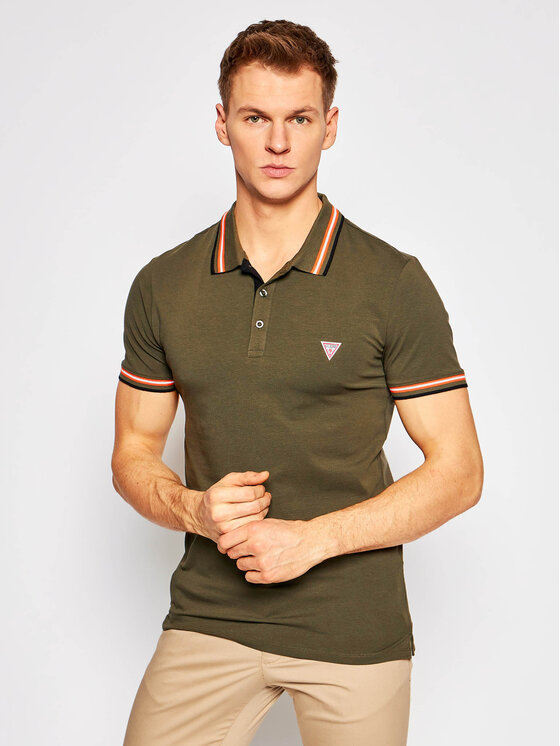 Guess Guess Поло M1RP66 J1311 Зелений Extra Slim Fit