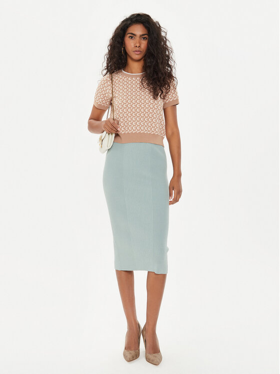 Guess Guess Pouzdrová sukně W4YD77 Z2YN2 Zelená Slim Fit