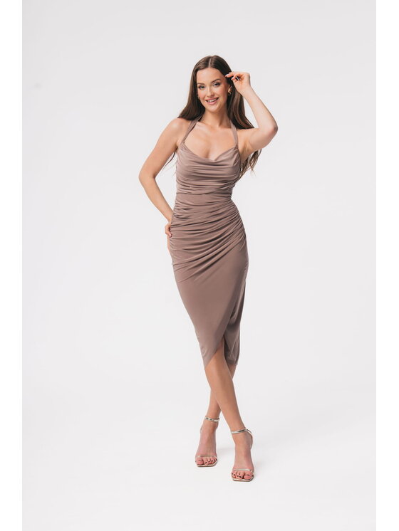 Aurora Aurora Koktejlové šaty Layla cappuccino Béžová Feminine Fit