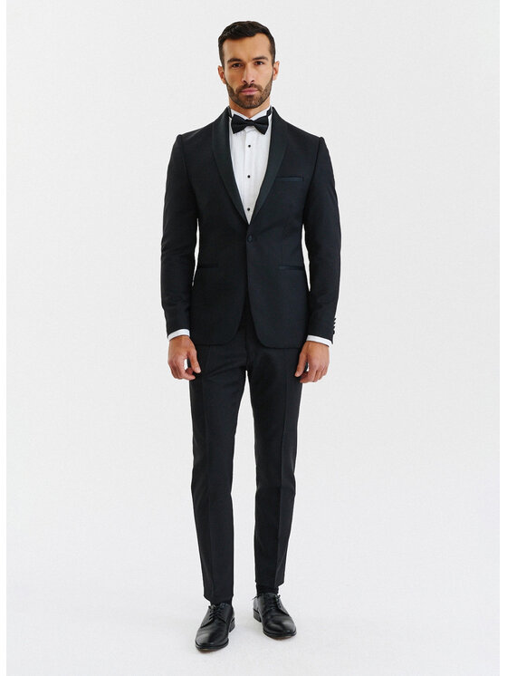 Pako Lorente Pako Lorente Spodnie garniturowe P000B-6S-001 Czarny Slim Fit