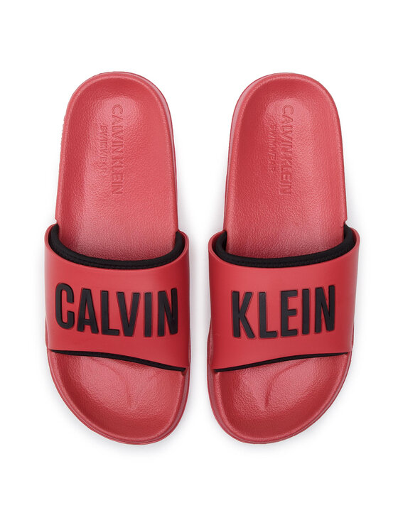 Calvin Klein Swimwear Calvin Klein Šlepetės Slide KM0KM00376 Raudona