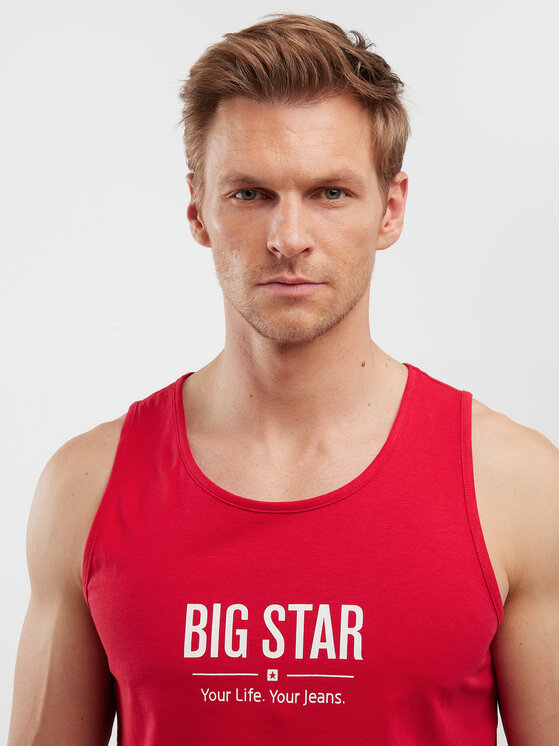 BIG STAR BIG STAR Tank top RICHARD Czerwony Basic Fit